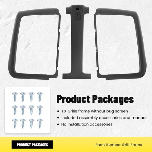 Front Grille Frame Compatible with 2010-2024 Kenworth T680 Bumper Grill Frame Plastic(ABS) Painted Matte Black in Saudi Arabia