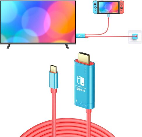10FT/3m USB C to HDMI Cable Compatible with Nintendo Switch NS/OLED/Steam Deck/ROG Ally, Portable TV Connector Dock for Screen Mirroring, 4K@30Hz, Blue in Kuwait