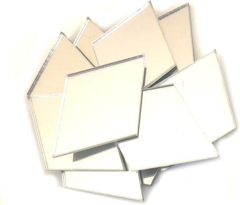 Diamond Shaped Crafting Mirrors, Set of 10, Many Colours, Shatterproof Acrylic, Silver Mirror, Pack of 20 x 2cm in Saudi Arabia