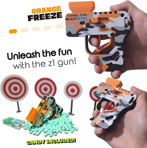Candy Toy Gun Shooter - Wow... Shoots FAR & Fast! Loaded with Fun! 3D Printed Premium Toy Gun: Shoots Candy FAR Ships Today (Blizzard Storm) in Kuwait