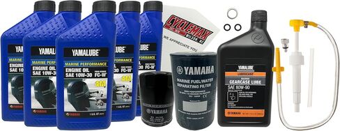F150-F200 10W30 مجموعة تغيير الزيت البحري مع مجموعة مضخة تروس ومرشح ماء الوقود يناسب 2004-2024 Yamaha F150 محرك الخارجي in Saudi Arabia