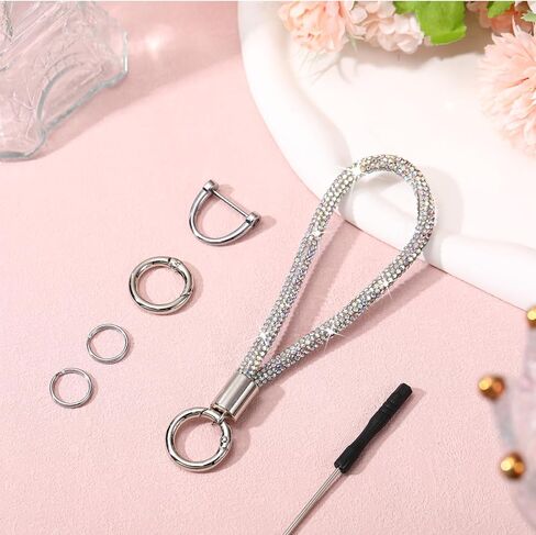 سلسلة مفاتيح الكريستال مجموعة سلسلة مفاتيح bling Rhinestone للنساء بريق مفاتيح الحامل FOB ، Keyring Rhinestone لمحفظة السيارة in Saudi Arabia