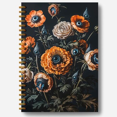 Boho Floral Emerald Green Notebook Journal ، Boho Lily of the Valley Botanical Sun Notebooks Journal ، دفاتر الملاحظات الجمالية ، دفاتر المجلات لأخذ الملاحظات ، دفتر حلزوني 5.5 × 8.3 بوصة in Kuwait