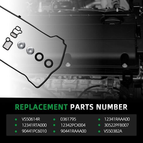 VS50614R Valve Cover Gasket Set for Honda CR-V 02-09/Accord 03-07/Civic 02-11/Element 03-11, for Acura TSX 04-13/RSX 02-06/ILX 2013/CSX 06-11/RDX 07-12, 2.4L/2.0L/2.3L L4 in Saudi Arabia