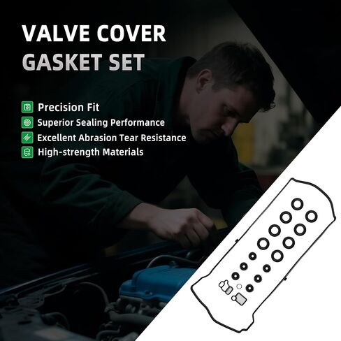 VS50614R Valve Cover Gasket Set for Honda CR-V 02-09/Accord 03-07/Civic 02-11/Element 03-11, for Acura TSX 04-13/RSX 02-06/ILX 2013/CSX 06-11/RDX 07-12, 2.4L/2.0L/2.3L L4 in Saudi Arabia