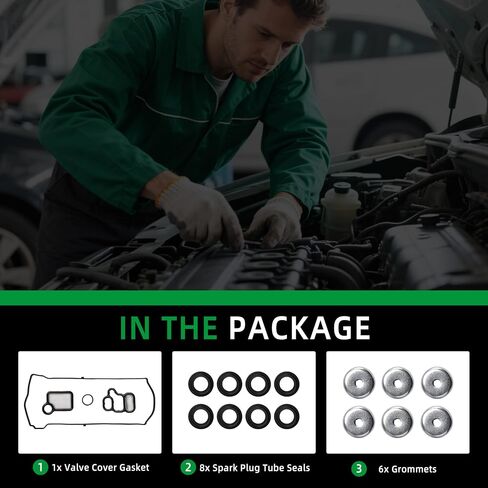 VS50614R Valve Cover Gasket Set for Honda CR-V 02-09/Accord 03-07/Civic 02-11/Element 03-11, for Acura TSX 04-13/RSX 02-06/ILX 2013/CSX 06-11/RDX 07-12, 2.4L/2.0L/2.3L L4 in Saudi Arabia