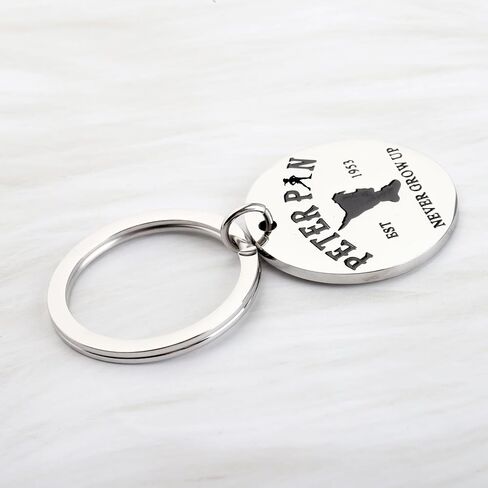 TGBJE Peter Fairytales Inspired Gift Fairy Tale Movie Gifts Little Flying Man Keychain Never Grow Up Gift Cartoon Fans Jewelry (never grow up kc) in Saudi Arabia