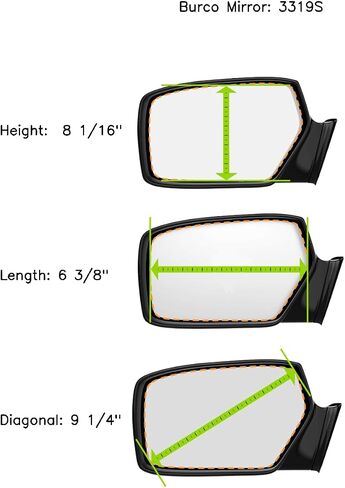Burco 3319S Right Side Mirror Glass for Infiniti QX56, Nissan Armada, Titan in Saudi Arabia