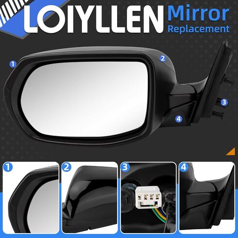 Right Passenger Side Rear View Mirror Replacement for Honda CRV 2017-2022 - Rearview Mirrors Assembly with 9Pins, Electric Adjustment, Turn Signal Light, Heating, Blind Spot, Black in Saudi Arabia