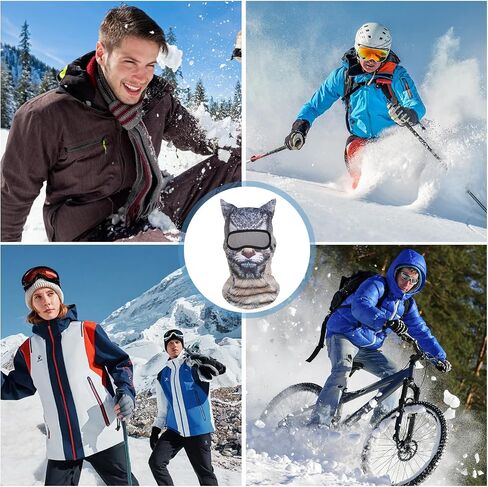 3D Cat Ski Mask Balaclava Sheisty Face مع آذان ، مناسبة للمهرجانات الموسيقية ، والتجمع ، أو عيد الهالوين أو التزلج في الهواء الطلق in Kuwait