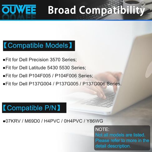 بطارية كمبيوتر محمول V1P4C متوافقة مع Dell Chromebook 13 3380 Inspiron Chromebook 14 7486 Series Notebook VIP4C FMXMT 0FMXMT 7.6V 56Wh 7000mAh 4-Cell in Saudi Arabia