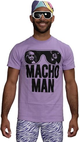 Macho Man T-shirt Bandana and Sunglasses Complete Costume Set in Saudi Arabia