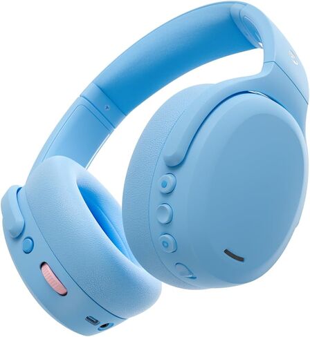 سماعات رأس سكل كاندي كراشر ANC 2 فوق الأذن تعمل بتقنية البلوتوث اللاسلكية مع خاصية إلغاء الضوضاء مع باس حسي، تحكم صوتي سكل آي كيو، بطارية 50 ساعة، ميكروفون - أسود/أسفلت in Kuwait