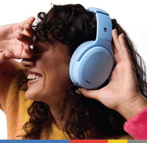 سماعات رأس سكل كاندي كراشر ANC 2 فوق الأذن تعمل بتقنية البلوتوث اللاسلكية مع خاصية إلغاء الضوضاء مع باس حسي، تحكم صوتي سكل آي كيو، بطارية 50 ساعة، ميكروفون - أسود/أسفلت in Kuwait