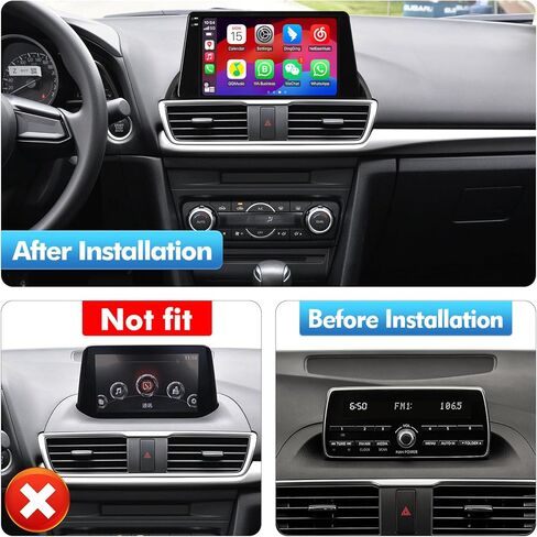 2+32G 9-inch Android 12 Car Stereo for Mazda 3 Axela 2014-2019 IPS Touchscreen Screen Car Radio with Carplay & Android Auto Support Backup Camera GPS FM Navi BT SWC in Kuwait