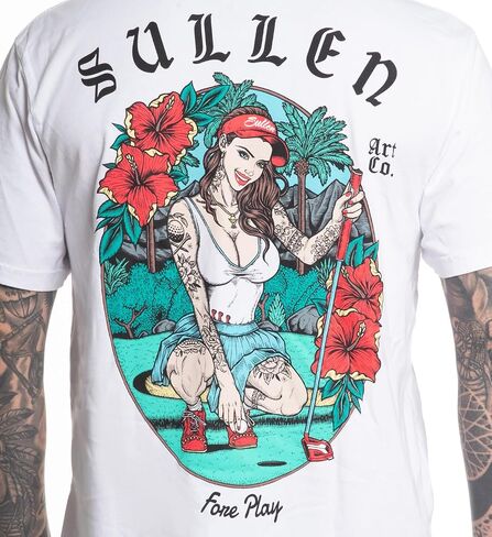 Sullen Men's Fore Play Days Summer Days Capsule Tattoo Lifestyle Graphic Premium Short Sleeve Golf Tee in Saudi Arabia