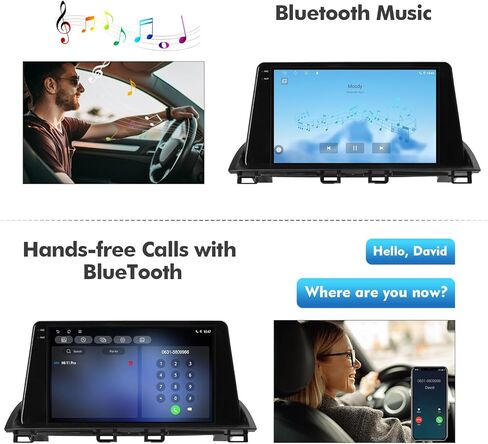 2+32G 9-inch Android 12 Car Stereo for Mazda 3 Axela 2014-2019 IPS Touchscreen Screen Car Radio with Carplay & Android Auto Support Backup Camera GPS FM Navi BT SWC in Kuwait