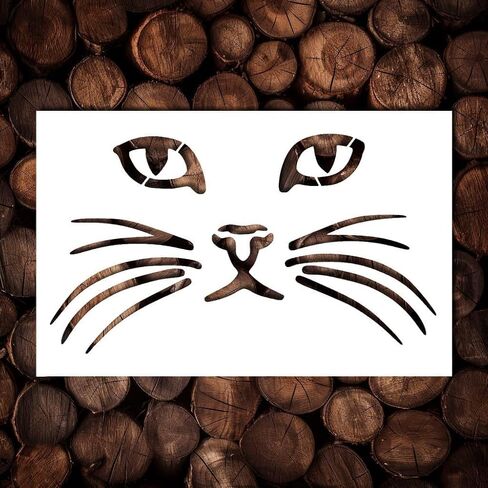 Cat Face Stencil Template - Reusable Cats Kitty Stencils for Painting on Wood, Glass, Wall Rock, Walls, Canvas, Glassware, Spray Painting, Airbrushing, Crafts (4x6.5) in Kuwait