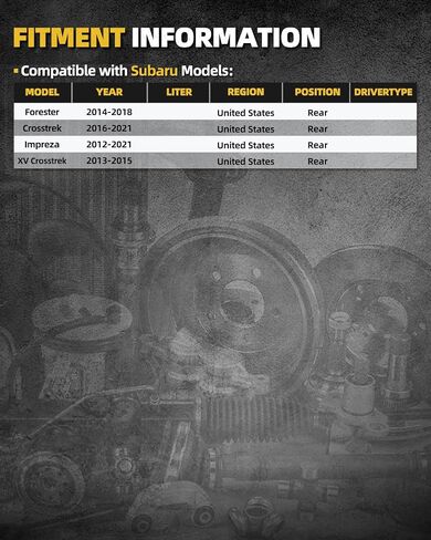 512518 محور محمل العجلات الخلفية متوافق مع Forester 2014-2018 ، Crosstrek 2016-2021 ، Impreza 2012-2021 ، XV Crosstrek 2013-2015 مع ABS 5 Lug 2pcs in Saudi Arabia