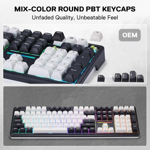 Redragon K745 PRO Wireless 108-Key Gasket RGB Gaming Keyboard, 4 Hotkeys | Extra Shortcut Keys, 0-Delay Tri-Mode, Cushioned Noise Dampening for Creamy Thocky Sound, Unfaded PBT Keycaps, PRO Software in Kuwait