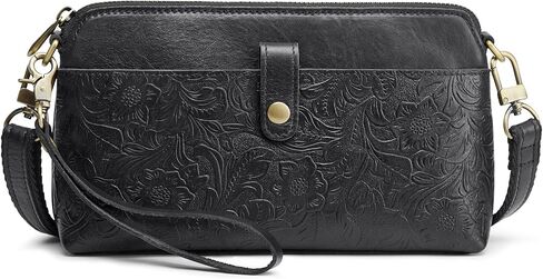 S-ZONE Leather Crossbody Bags for Women Small Bag Phone Purse RFID Blocking Clutch Purses Convertible Wristlet with 2 Straps in Saudi Arabia