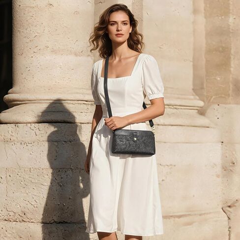 S-ZONE Leather Crossbody Bags for Women Small Bag Phone Purse RFID Blocking Clutch Purses Convertible Wristlet with 2 Straps in Saudi Arabia