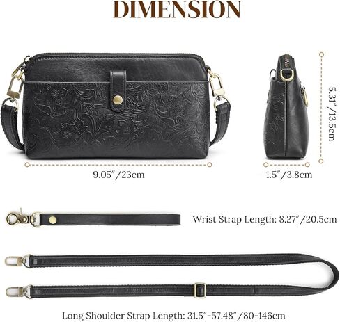 S-ZONE Leather Crossbody Bags for Women Small Bag Phone Purse RFID Blocking Clutch Purses Convertible Wristlet with 2 Straps in Saudi Arabia