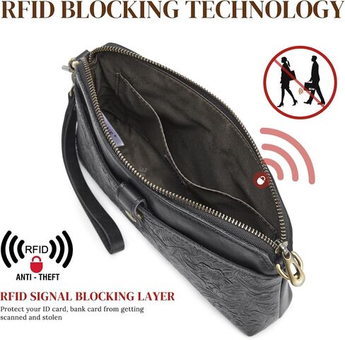 S-ZONE Leather Crossbody Bags for Women Small Bag Phone Purse RFID Blocking Clutch Purses Convertible Wristlet with 2 Straps in Saudi Arabia