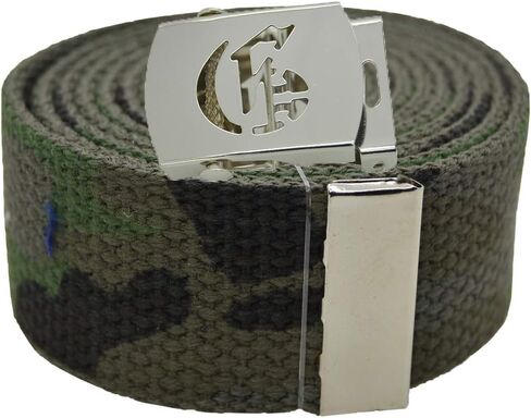 Old English Initial"G" Canvas Military Web Belt & Silver Buckle 60 Inch in Saudi Arabia