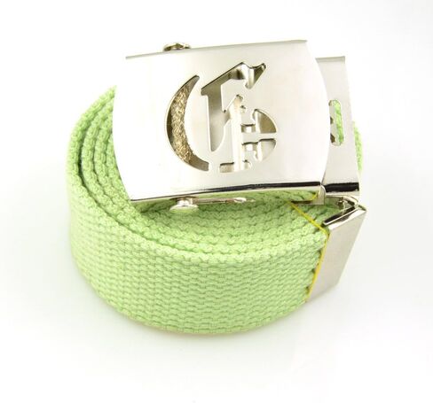 Old English Initial"G" Canvas Military Web Belt & Silver Buckle 60 Inch in Saudi Arabia