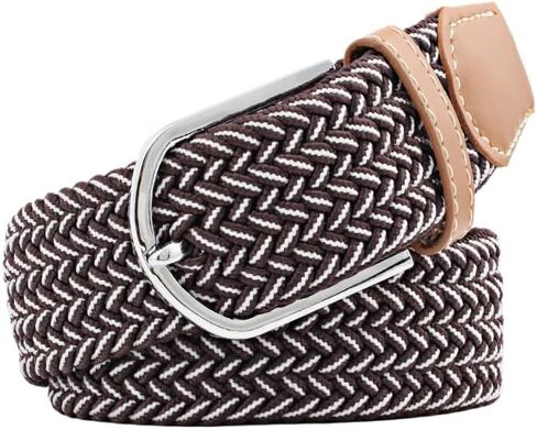 Pooyikoi Mixed Color Woven Braided Stretch Belts for Men & Women Elastic Canvas Woven Belts for Jeans Pants in Saudi Arabia