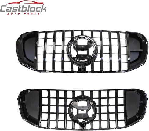 X167 Grille-شبكة ألياف الكربون لعام 2020-2023 Mercedes-Benz X167 GLS450 GLS580 أمامي شواء ث/ثقب الكاميرا الأسود in Saudi Arabia