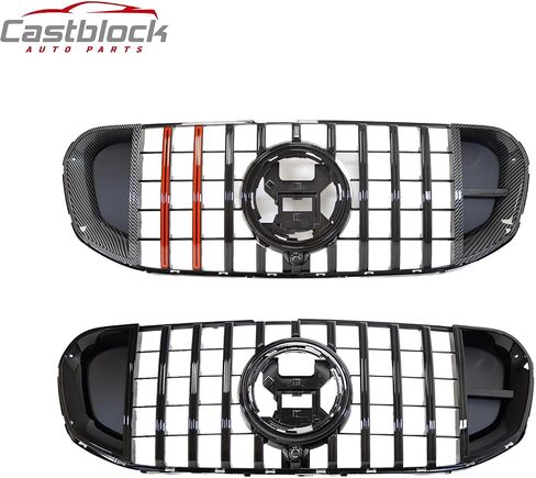 X167 Grille-شبكة ألياف الكربون لعام 2020-2023 Mercedes-Benz X167 GLS450 GLS580 أمامي شواء ث/ثقب الكاميرا الأسود in Saudi Arabia