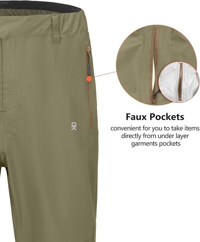 Little Donkey Andy Men's Rain Pants Waterproof Lightweight Overpants Windproof Outdoor Pants for Hiking, Golf, Fishing in Saudi Arabia