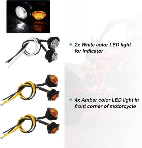 X AutoHaux 1 Set Universal UTV ATV SXS Scooter Amber Red LED Turn Signal Horn Kit مع مقابض تبديل التبديل الفلاش ترحيل الشارع القانوني in Saudi Arabia