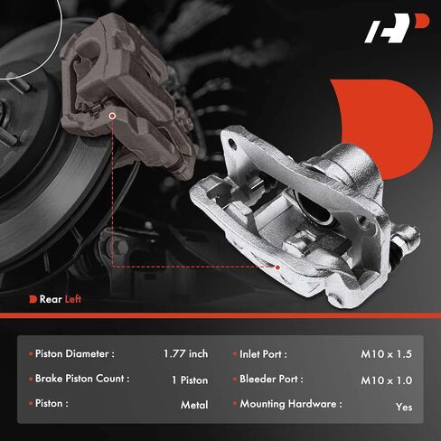 A-Premium Disc Brake Caliper Assembly with Bracket Compatible with Select Hyundai Models - Genesis 2009 2010 2011 - Rear Left Driver Side in Saudi Arabia