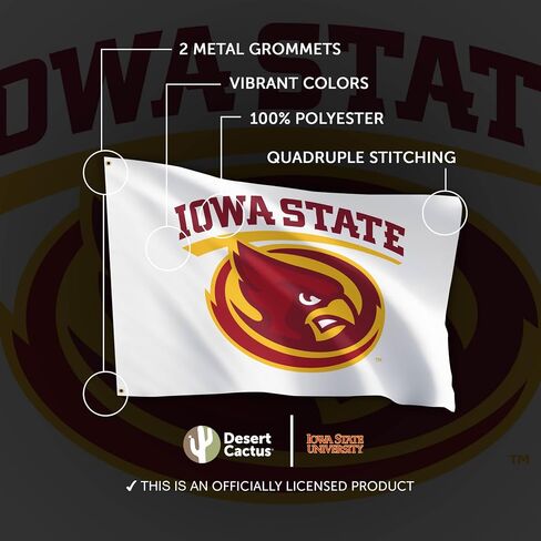 Desert Cactus Iowa State University Flag ISU Cyclones Banners 100% Polyester Indoor Outdoor 3x5 feet Flags (Style Y) in Saudi Arabia
