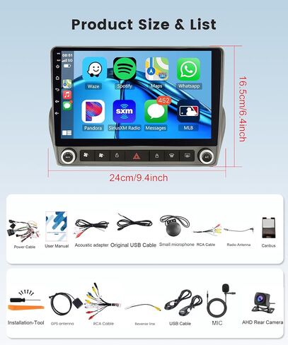 8 Core 6G+128G Radio for Chevrolet Camaro 2008-2015, Rimoody Android 13 Car Stereo Carplay Android Auto 9 Inch Touchscreen GPS 4G-WiFi Bluetooth FM DSP-36 Mirror Link 59-UI Themes AHD Backup Camera in Saudi Arabia