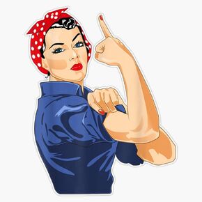 Magnet Rosie The Riveter Gives Middle Finger Rosie Shooting A Bird Magnet Vinyl Decal Sticker 5" in Saudi Arabia