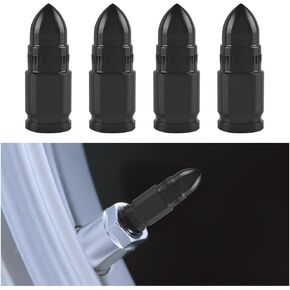 4PCS Car Tire Valve Stem Caps, Bullet Style Dustproof Vehicle Air Cover, Aluminum Alloy Waterproof Automotive Valve Dust Caps Accessories, Universal for Trucks, Bikes, Motorcycles (Silver) in Kuwait