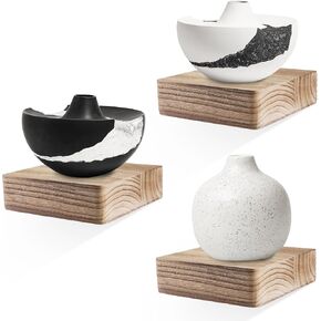 Small Floating Shelf,Set of 1 Display Ledges for Wall,Mini Shelves,Wood Shelf for Bedroom Living Room Bathroom Kitchen (6 Inch, Carbonized Black) in Kuwait