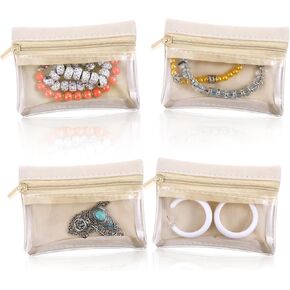 Larrel 4 Pcs Travel Jewelry Organizer, Translucent Travel Jewelry Pouch with Zipper Pocket for Travels Business Trip Jewelrys Bag for Girls Mothers Day Gifts for Mom in Saudi Arabia