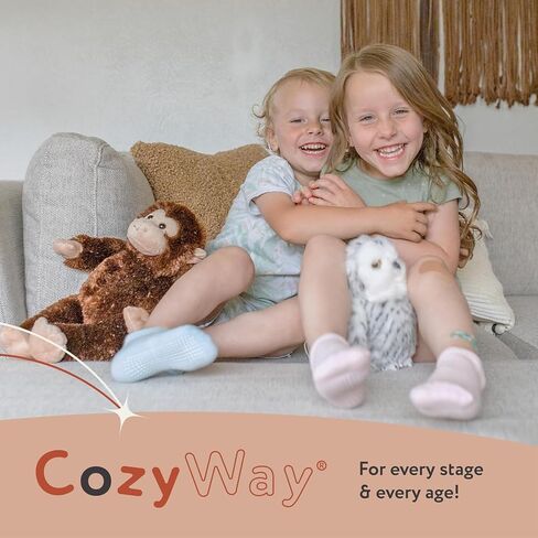 Cozyway Toddler Socks Crew Comfy Cotton Socks for Girls and Boys Soft & Treasable - 3T -5T Usisex White - 12 Pack in Kuwait