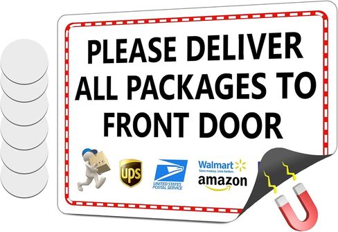 Magnetic Soft Adhesive Delivery Signs for Packages, 10x7 Inch Package Delivery Sign, Package Sign, Please Place Packages in Box Thank You for Delivery Drivers to Follow Instructions Easily in Saudi Arabia