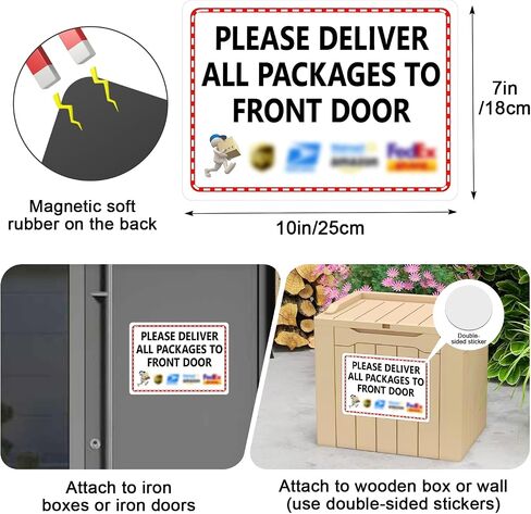 Magnetic Soft Adhesive Delivery Signs for Packages, 10x7 Inch Package Delivery Sign, Package Sign, Please Place Packages in Box Thank You for Delivery Drivers to Follow Instructions Easily in Saudi Arabia