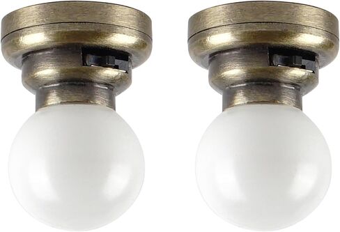 Waldosia 2PCS 1:12 Scale Dollhouse Miniature Brass LED Ceiling Light Set in Saudi Arabia