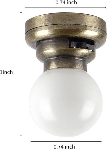 Waldosia 2PCS 1:12 Scale Dollhouse Miniature Brass LED Ceiling Light Set in Saudi Arabia