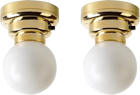 Waldosia 2PCS 1:12 Scale Dollhouse Miniature Brass LED Ceiling Light Set in Saudi Arabia