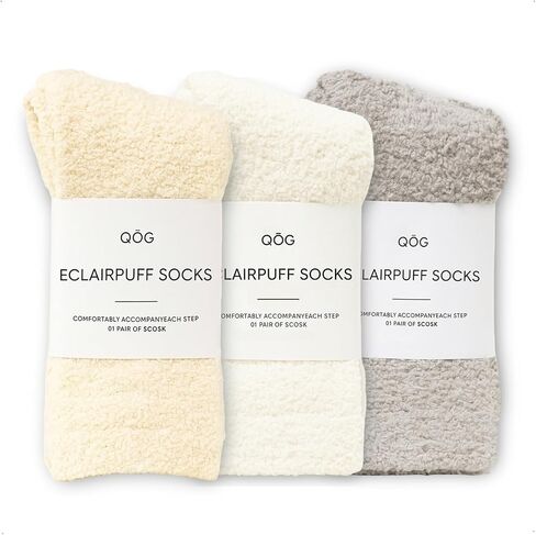 QOG Cozy Cloud Socks - Fuzzy Socks for Women & Men, Warm & Unisex - Soft, Fluffy Sleep Sock - Relaxation Gift in Kuwait