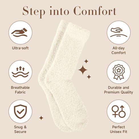 QOG Cozy Cloud Socks - Fuzzy Socks for Women & Men, Warm & Unisex - Soft, Fluffy Sleep Sock - Relaxation Gift in Kuwait